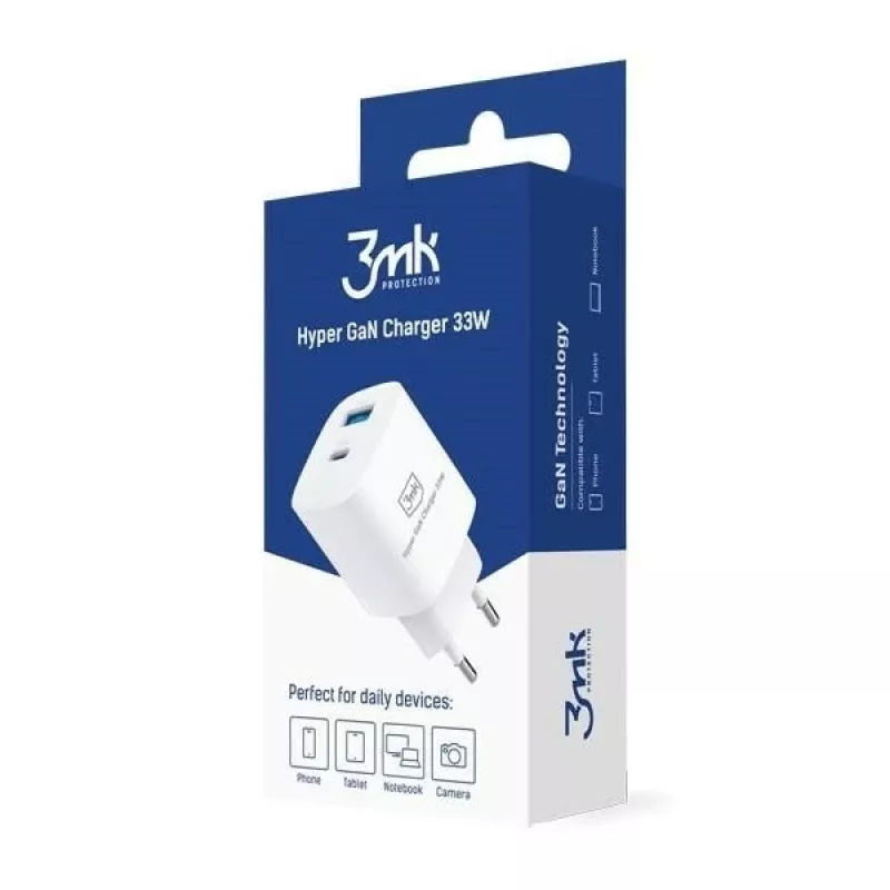 Φορτιστής 33W GaN PD 1xUSB-A+1xUSB-A