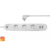 Έξυπνο πολύπριζο Denver SHP-300U 3 πρίζες AC Τύπου E 4 λευκό