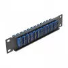 Patchpanel οπτικών ινών DeLOCK 10 ιντσών 12 Port SC Duplex μπλε 1U μαύρο
