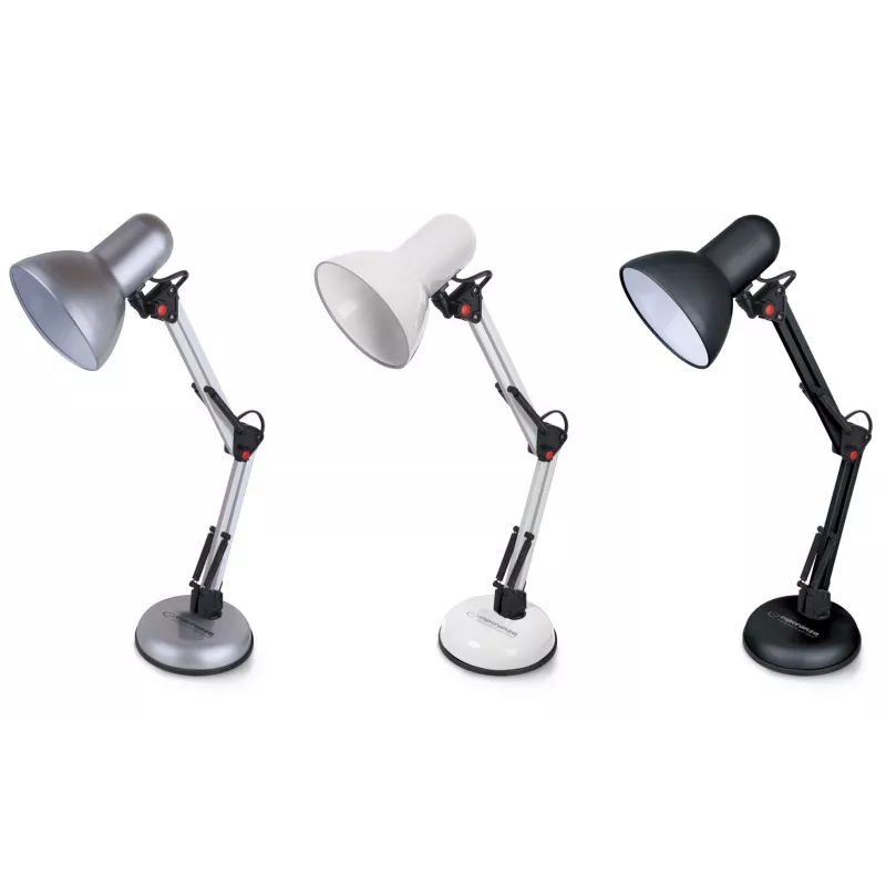 Επιτραπέζιο φωτιστικό ESPERANZA AVIOR E27 12W LED, μαύρο, ρυθμιζόμενου ύψους, εύκαμπτος βραχίονας, υποδοχή E27