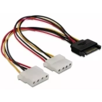 SATA 15-Pin σε 2x υποδοχή θηλυκή 4-Pin Molex 20 cm DeLOCK 65159