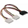 SATA 15-Pin σε 2x υποδοχή θηλυκή 4-Pin Molex 20 cm DeLOCK 65159