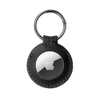 Προστατευτική θήκη δέρματος για Apple AirTag FIXED FIXWAT-C2-BK γνήσιο δέρμα βοοειδούς μαύρο συμπαγής θήκη