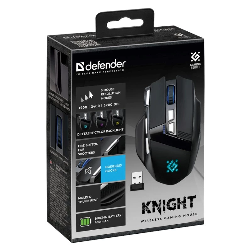 Ποντίκι DEFENDER GM-885 KNIGHT RF WIRELESS 3200dpi 8P Μαύρο