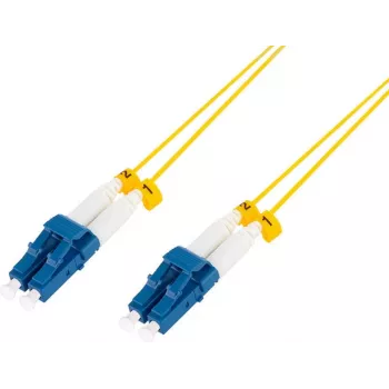 Λεπτό καλώδιο patch οπτικής ίνας – OS2 – LC-LC Duplex – Singlemode – κίτρινο – 3 m