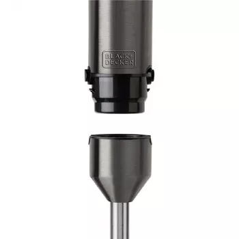 Ραβδομάχαιρο Black & Decker BXHBA1200E — Χειρομίξερ 1200 W, 4 λεπίδες ανοξείδωτου χάλυβα, Turbo, αφαιρούμενα μέρη, μαύρο