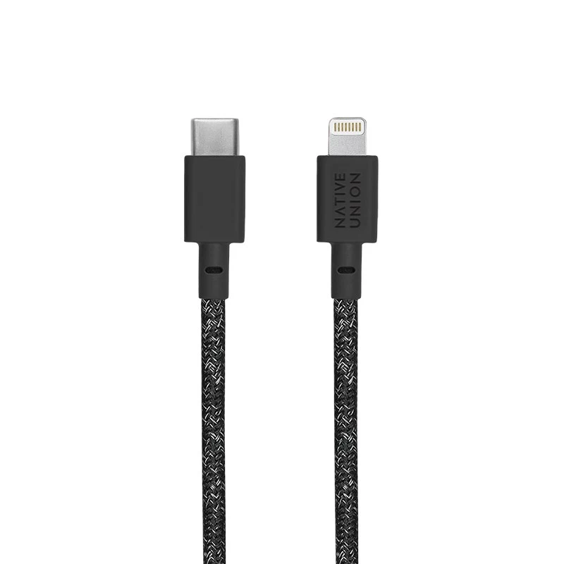 Καλώδιο USB-C σε Lightning Native Union Night 3 m – μαύρο/γκρι, μήκος 3 m