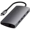Satechi Αλουμινένιος Adapter V2 USB-C (USB-C, 3x USB-A, 4K HDMI, αναγνώστης καρτών micro/SD, Ethernet) (Starlight Grey)