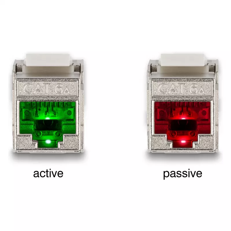 DeLOCK Keystone-Modul RJ45 υποδοχή σε LSA Cat.6A με LED ασημί-λευκό