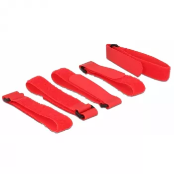 Ταινία Velcro DeLOCK 18705 κόκκινο 20 mm x 300 mm 5 τεμ.