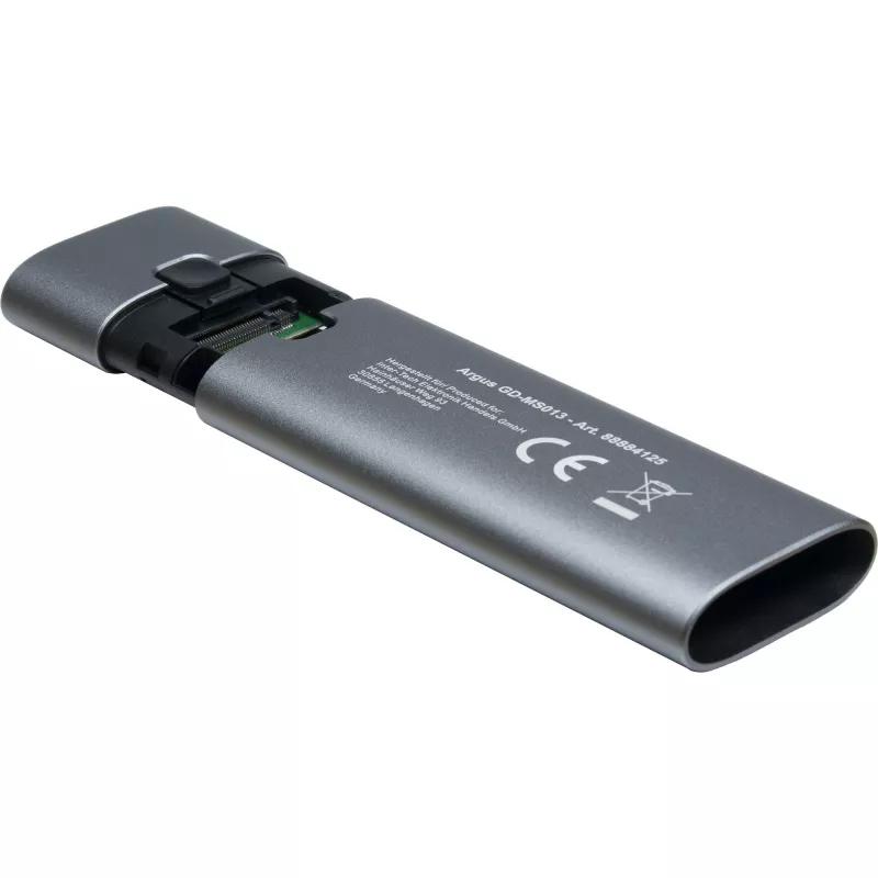 Inter-Tech GD-MS013 θήκη δίσκου M.2 NVMe, USB-C 3.2 Gen 2 10 Gbit/s, 113x37x12 mm, γκρι
