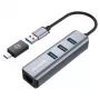 GRAUGEAR USB Hub G-HUB31L-A — USB 3.2 Gen 1 Type-A host, 3x θύρες USB 3.2 Gen 1 Type-A + RJ-45, 5000 Mbit/s