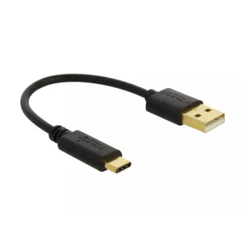 Καλώδιο φόρτισης USB DeLOCK Type-A σε USB Type-C 15 cm Μαύρο