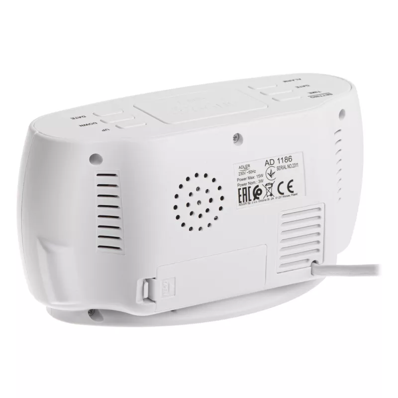 Adler AD 1186W Ξυπνητήρι ψηφιακό ξυπνητήρι Μαύρο, Λευκό