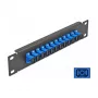 Patch Panel οπτικών ινών DeLOCK 10 ιντσών 12 Port SC Simplex μπλε 1U μαύρο