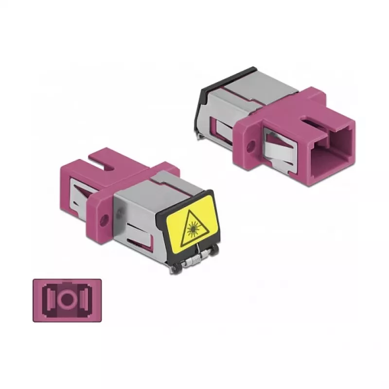 Ζεύκτης οπτικής ίνας DeLOCK 86891 SC Simplex υποδοχή σε SC Simplex υποδοχή Multimode μωβ