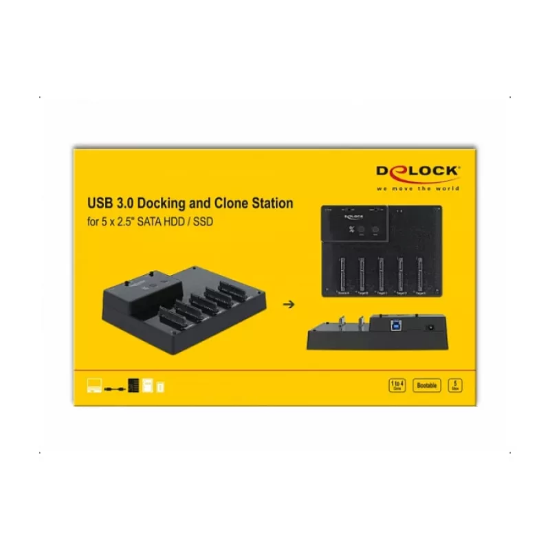 Σταθμός σύνδεσης DeLOCK USB 5 Gbps 64098 για 5 x 2,5 ιντσών SATA HDD/SSD