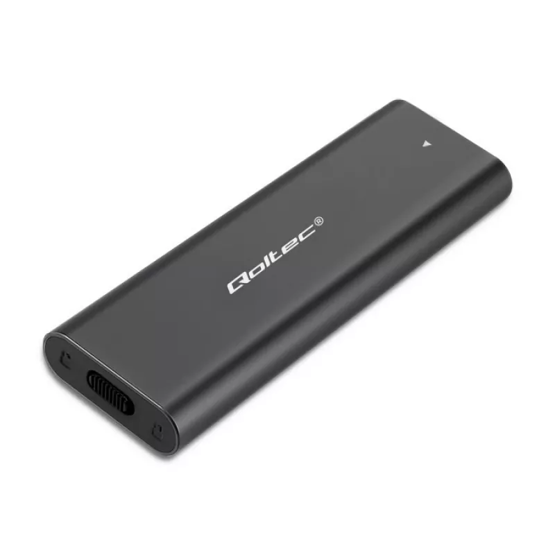 Θήκη SSD QOLTEC 50312 μαύρη για δίσκο M.2 SATA / NVMe, USB Type-C