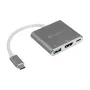 SilverStone SST-EP08C - Προσαρμογέας USB 3.1 Type-C σε HDMI/USB Type C/USB Type A - ασημί