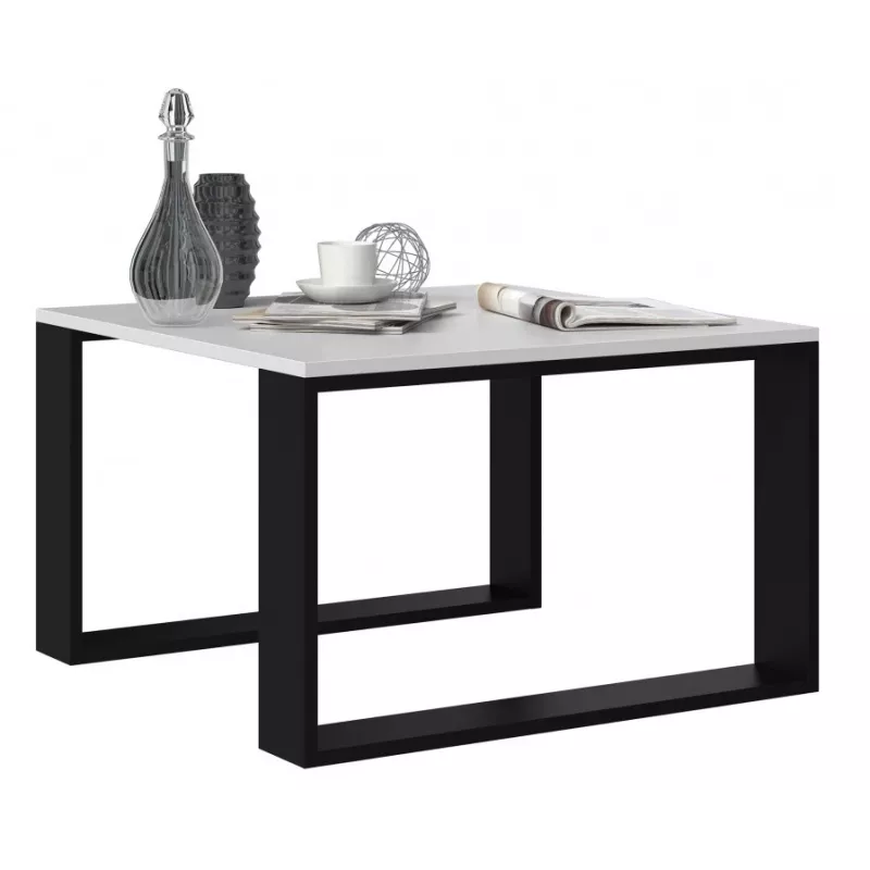 MODERN MINI τραπέζι 67x67x40 cm λευκό/μαύρο