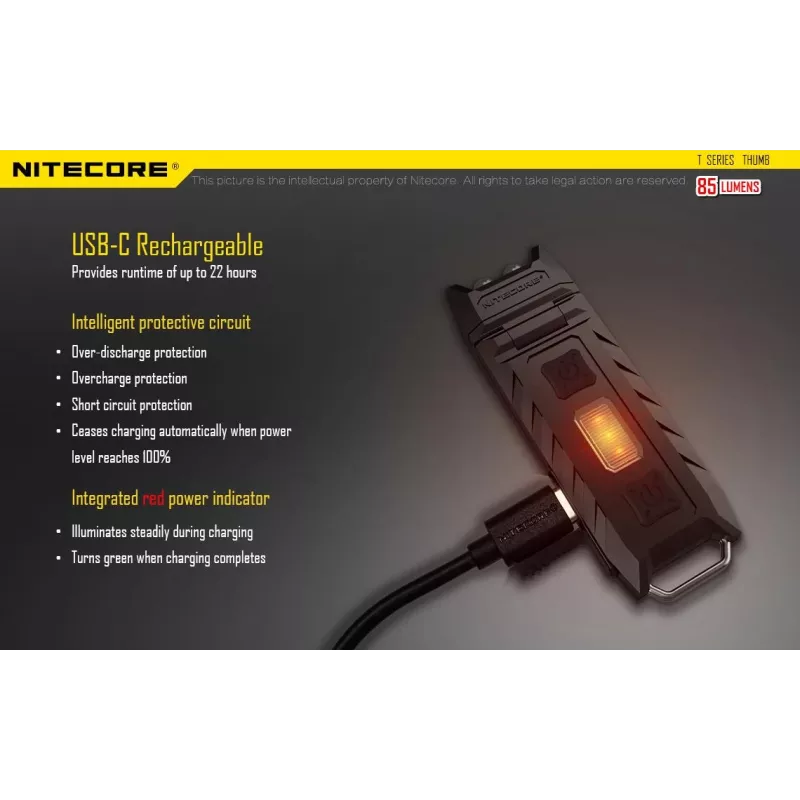 Φακός T-Series 85 LUMENS/THUMB Nitecore