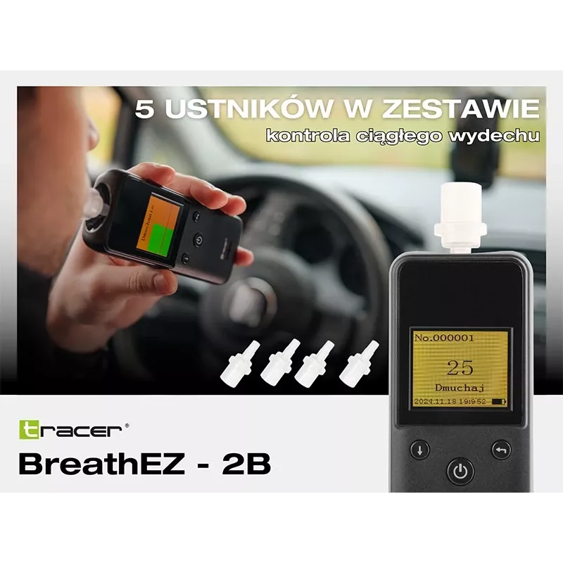 Tracer BreathEZ-2B Αλκοολόμετρο αναπνοής ημιαγωγού, Μαύρο