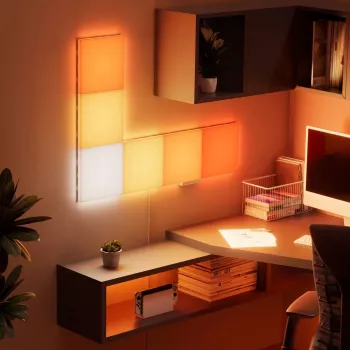 Nanoleaf Blocks Big Squares Starter Kit N8100K02-6BS, 6 πάνελ LED, πάνω από 16 εκατ. χρώματα, Wi-Fi 2,4 GHz, συμβατό με Apple Home/Alexa/Google Home/SmartThings