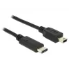 Καλώδιο USB DeLOCK 83603 USB 2.0 1m USB C Mini-USB B μαύρο