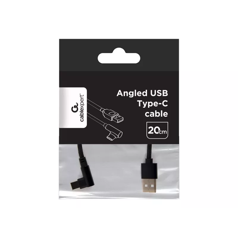 Καλώδιο USB 2.0 σε USB-C γωνιακό / CC-USB2-AMCML-0,2M GEMBIRD