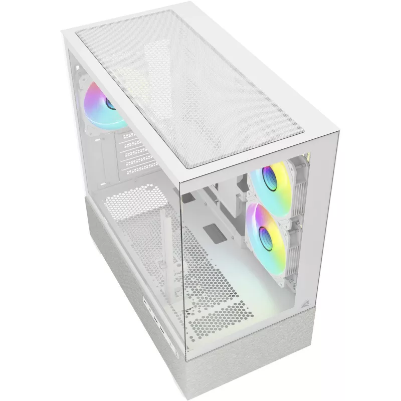 Sharkoon MK7 ARGB Κουτί mATX 2xGlas λευκό