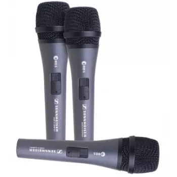Sennheiser 3-PACK E835-S, Σετ μικροφώνων με 3x E 835 S, Μικρόφωνο φωνής, δυναμικό, Καρδιοειδές, Διακόπτης on/off, περιλαμβάνει βάση μικροφώνου και θήκες