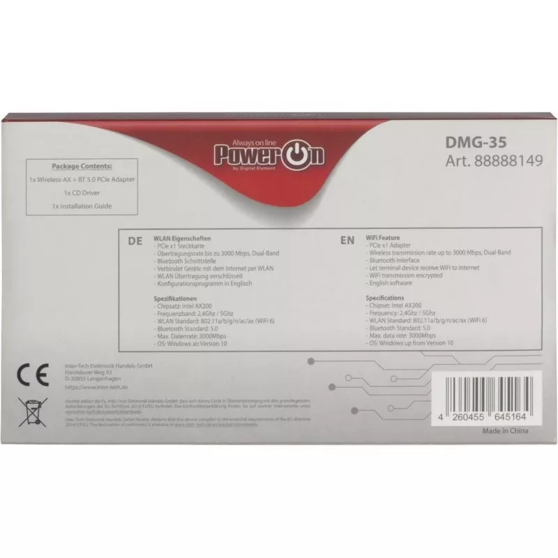 Inter-Tech DMG-35 WLAN / Bluetooth 3000 Mbit/s Ενσωματωμένο (88888149)