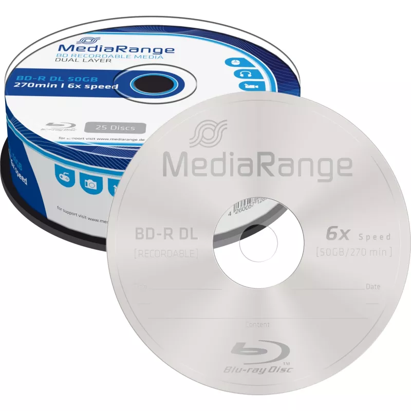 BD-R DL MediaRange MR508 50 GB 25 τεμ.