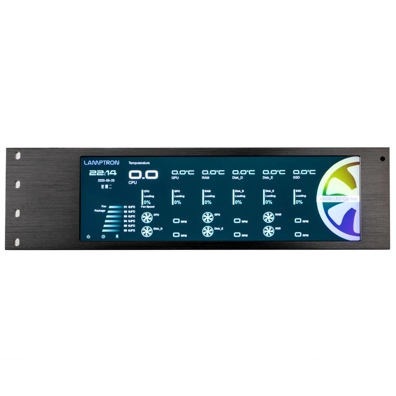 Lamptron CU135 Fan Controller + RGB Controller με οθόνη, ARGB - Μαύρο