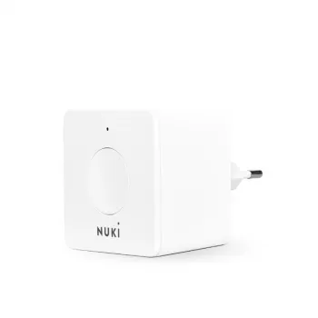 Ασύρματος ενισχυτής σήματος smart home NUKI Bridge — Bluetooth/WLAN, 230V, εμβέλεια έως 10 m, 60×60×50 mm, λευκό