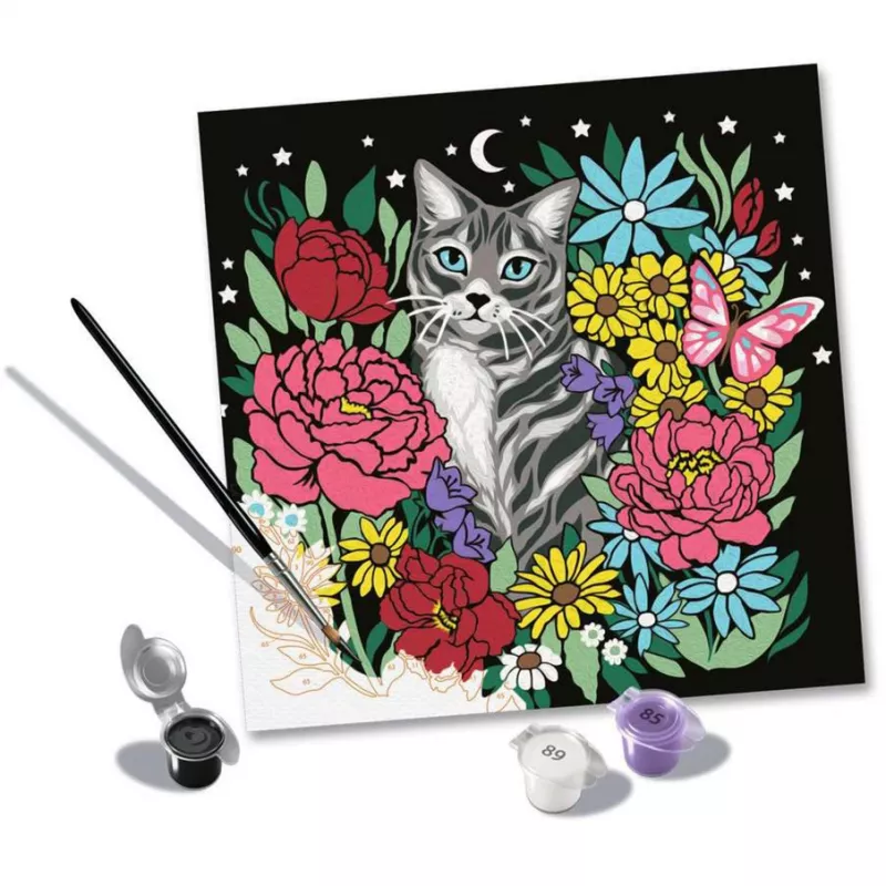 Σετ ζωγραφικής με αριθμούς Ravensburger CreArt Pixie Cold Cat (Μοντέλο 25855) – σετ ζωγραφικής σε καμβά