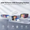 Σταθμός φόρτισης Unitek 10X USB 2.4A 60W λευκό