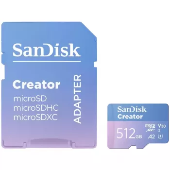 SanDisk Creator MicroSD κάρτα μνήμης 512 GB, υψηλές ταχύτητες μεταφοράς έως 190 MB/s
