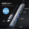 Qoltec 53790 Hub Προσαρμογέας USB-C 3.1 5in1 | USB-C PD | USB-C | 2x USB 2.0 | USB 3.0