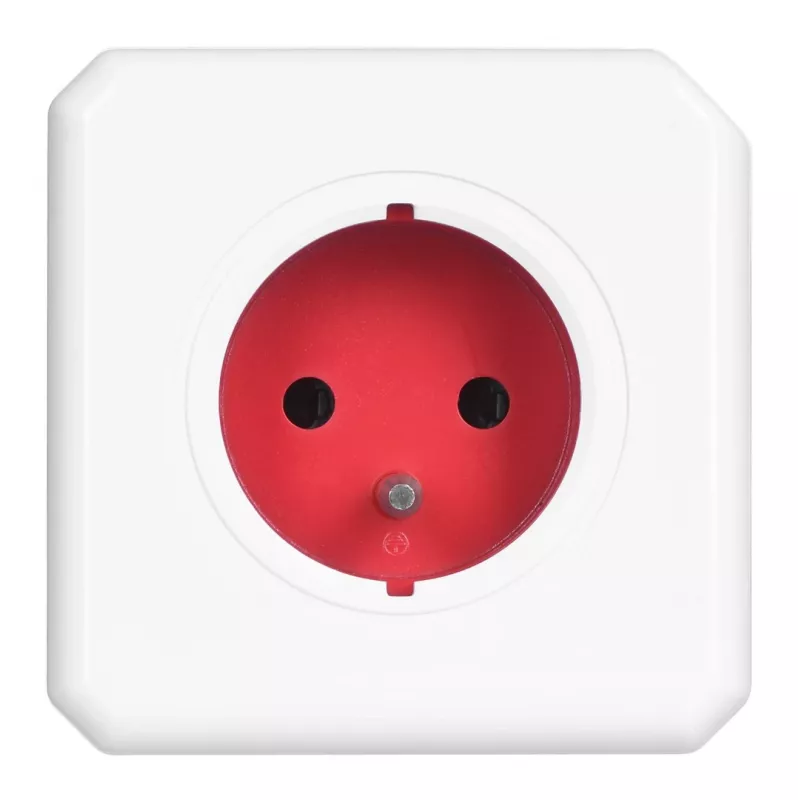 Allocacoc 2304/FREXPC πολύπριζο 3 m 5 πρίζες AC εσωτερικού χώρου κόκκινο, λευκό