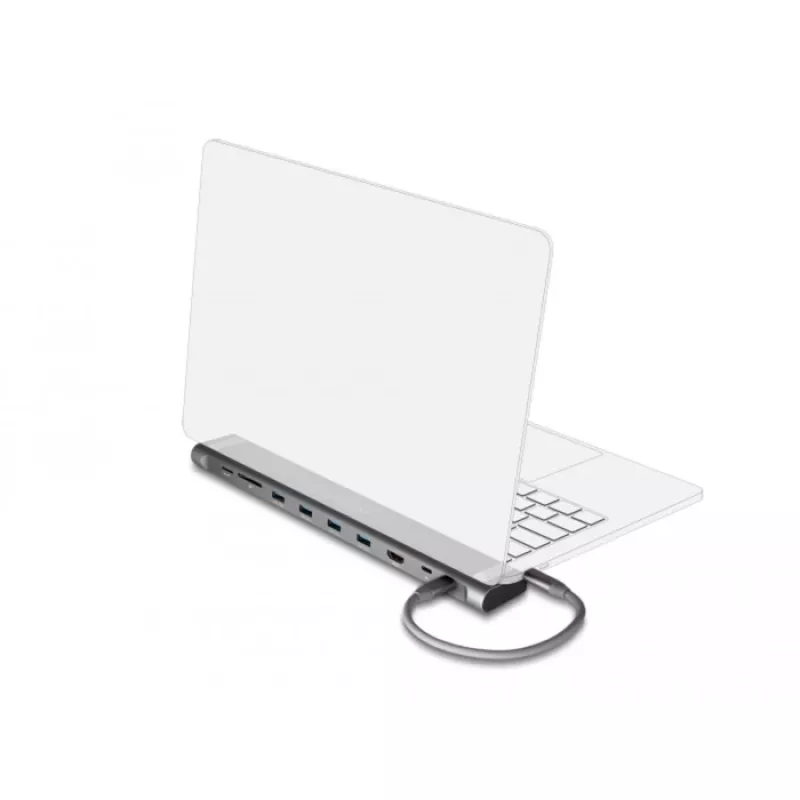 DeLOCK USB Type-C λεπτός σταθμός σύνδεσης 4K HDMI USB 3.2 Gen 1 LAN SD PD 3.0
