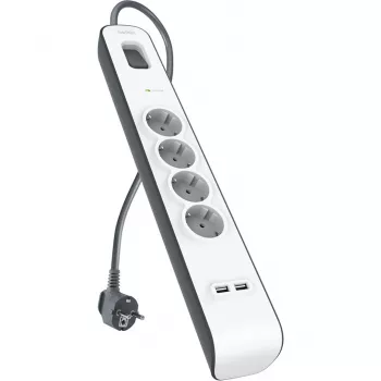 Πολύπριζο Belkin 525J με 4 πρίζες Schuko και 2 θύρες USB-A, καλώδιο 2 m