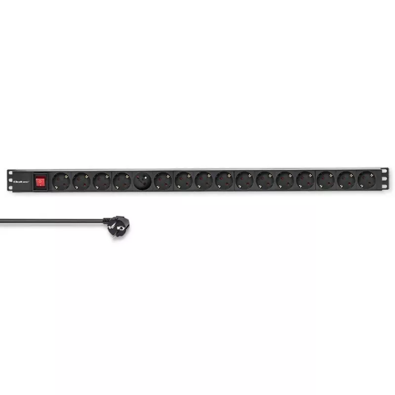 Qoltec αλουμινίου PDU για RACK | 16A | 16 x Schuko | κάθετο | 1,8 m