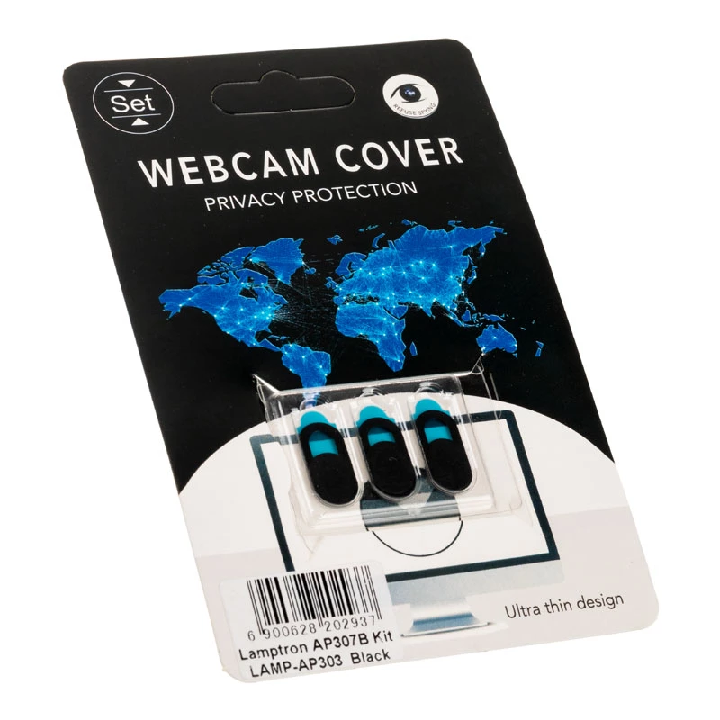 Κιτ κάλυμμα κάμερας Webcam Slide Cover Lamptron LAMP-AP303, 3 τεμ. μαύρο