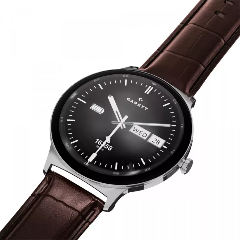 Smartwatch Garett Quantum — ανοξείδωτο ατσάλι ασημί