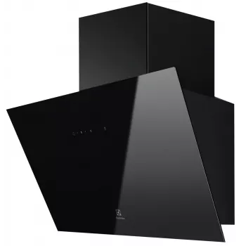 Electrolux LFV626K απορροφητήρας τύπου καμινάδας, 60 cm (598 mm), έως 575 m³/h (710 m³/h εντατική λειτουργία), 66 dB, LED, χειρισμός αφής, 3 ταχύτητες, ασύρματη σύνδεση με την εστία, μαύρος