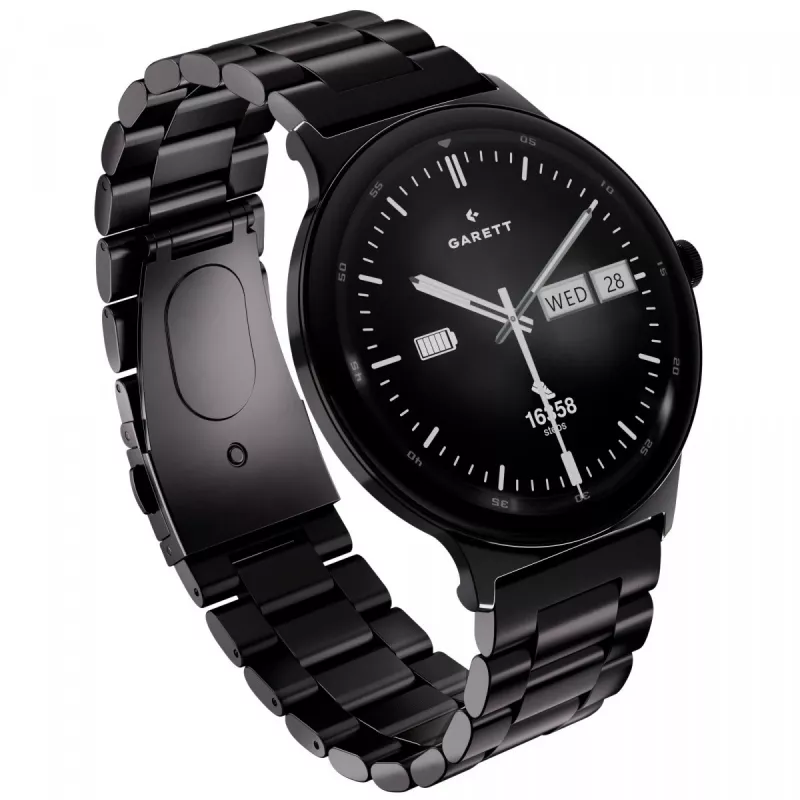 Smartwatch Garett Quantum – μαύρο ανοξείδωτο ατσάλι