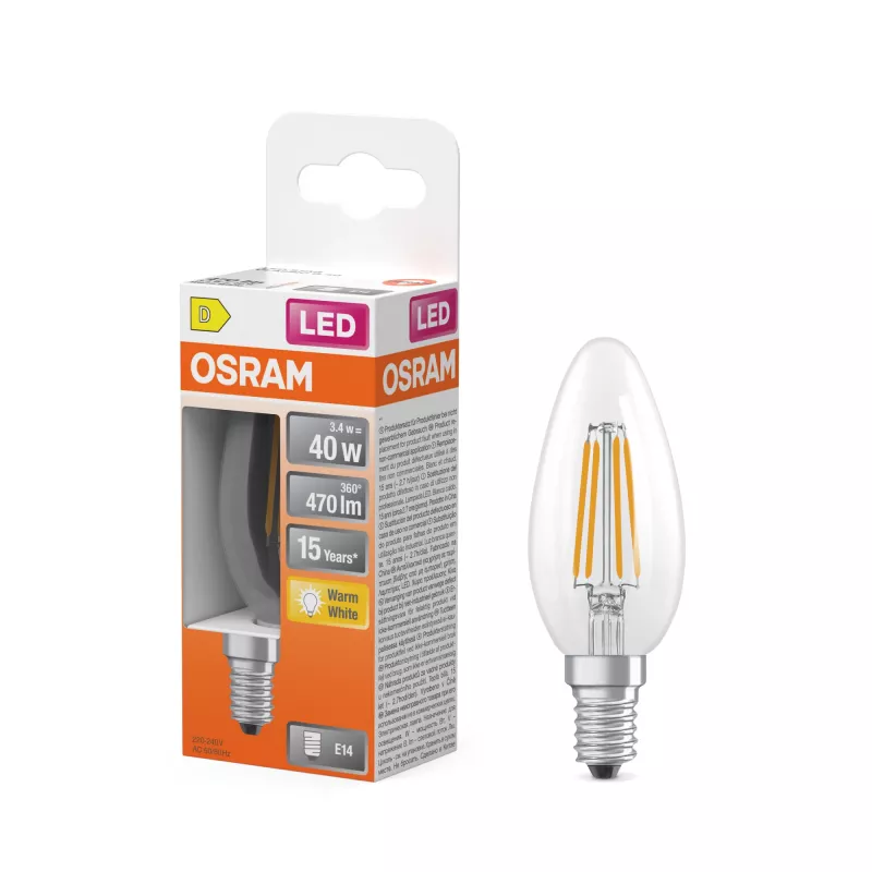 Osram Parathom Classic Filament | E14 | 3,4 W | Θερμό λευκό
