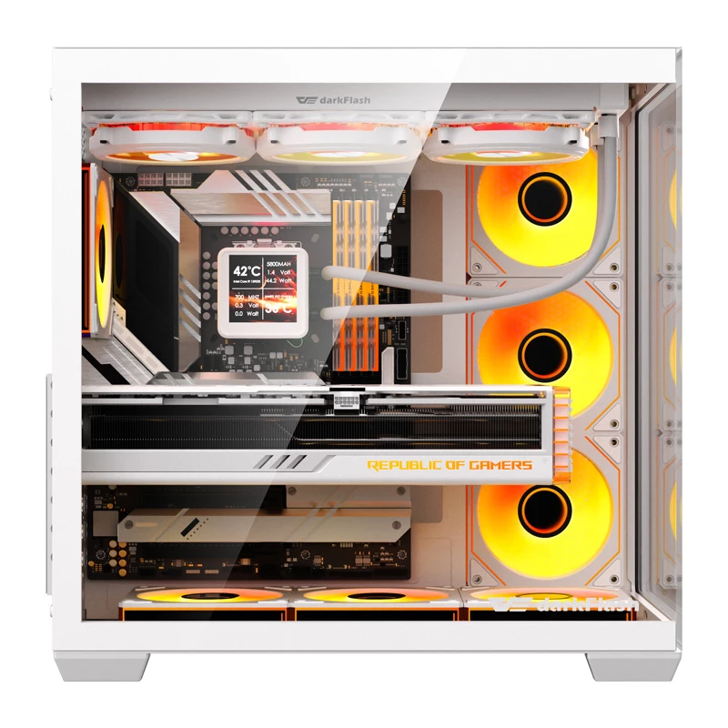 Κουτί υπολογιστή Darkflash C280 (λευκό) με 7 ανεμιστήρες ψύξης