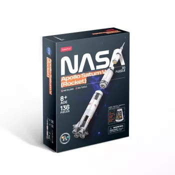 3D Puzzle cubicfun Apollo Saturn μοντέλο πυραύλου — εκπαιδευτικό σετ συναρμολόγησης σε κλίμακα